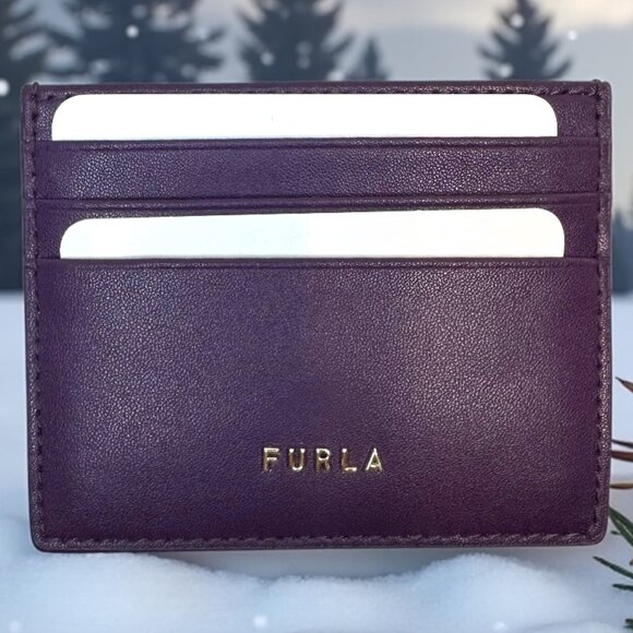 Forla Accessories - Furla Classic Leather Card Case in rare Purple (NWT)